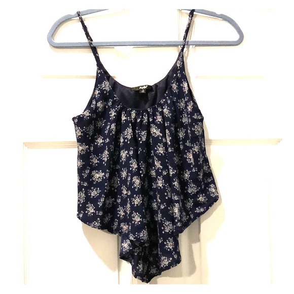 Papaya Tops - Navy and white sheer crop top